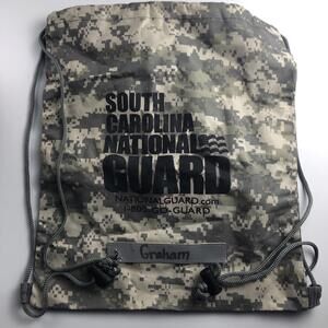 National Guard Tackle Life Backpack Drawstring Bag Camouflage South Carolina